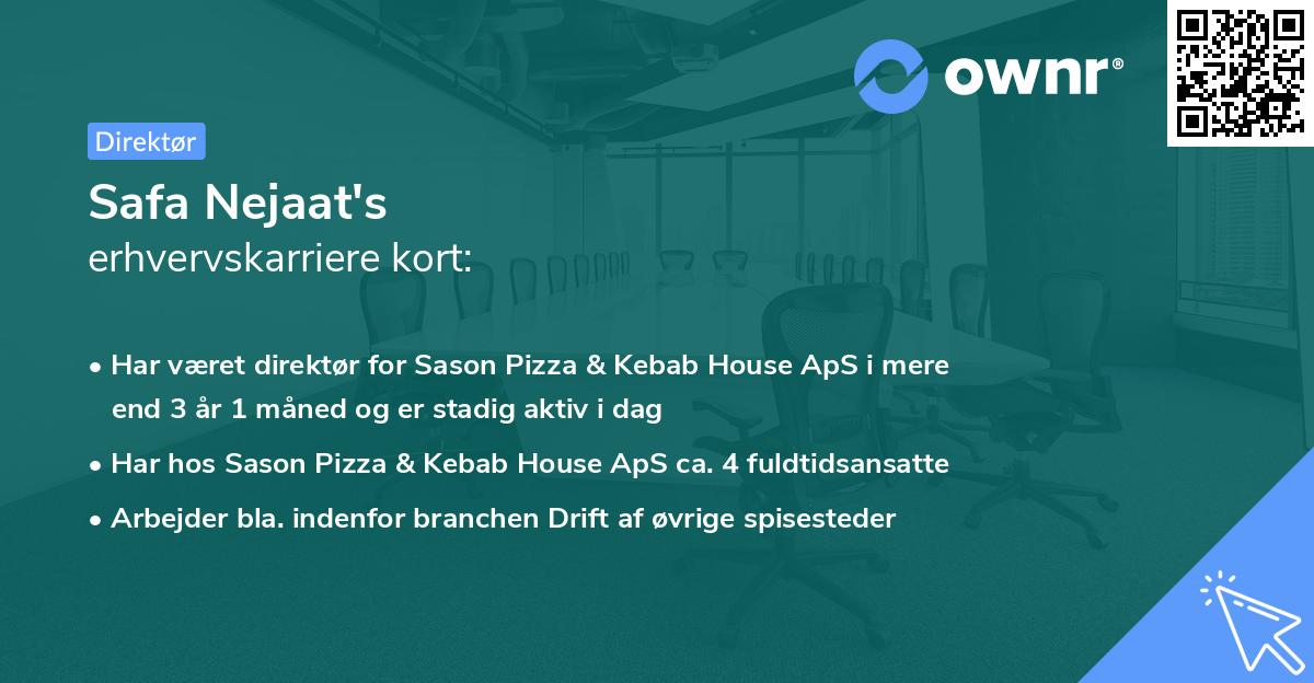 Safa Nejaat's erhvervskarriere kort