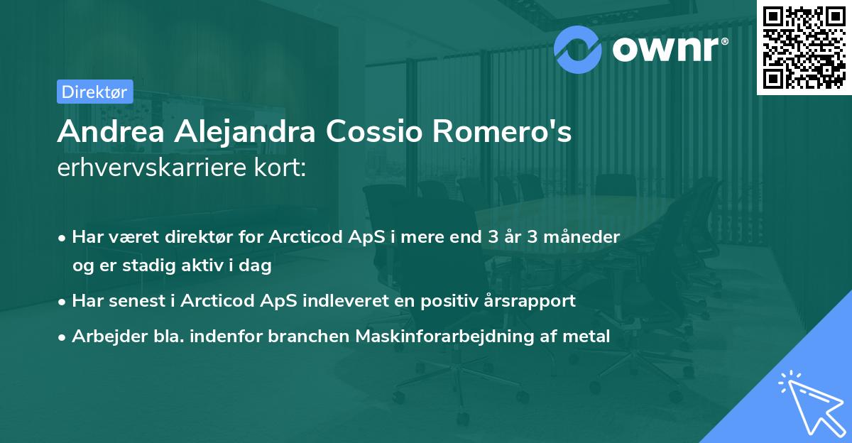 Andrea Alejandra Cossio Romero's erhvervskarriere kort