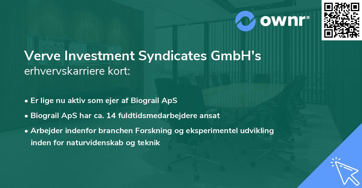 Verve Investment Syndicates GmbH's erhvervskarriere kort