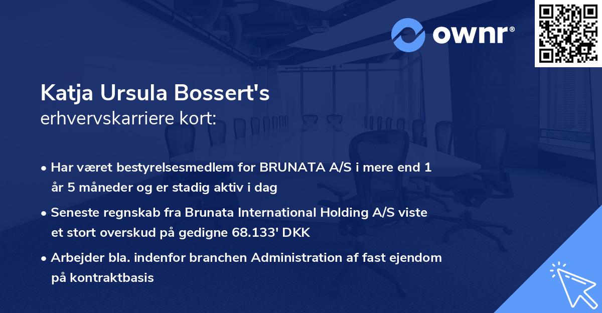 Katja Ursula Bossert's erhvervskarriere kort