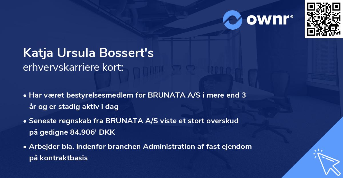 Katja Ursula Bossert's erhvervskarriere kort
