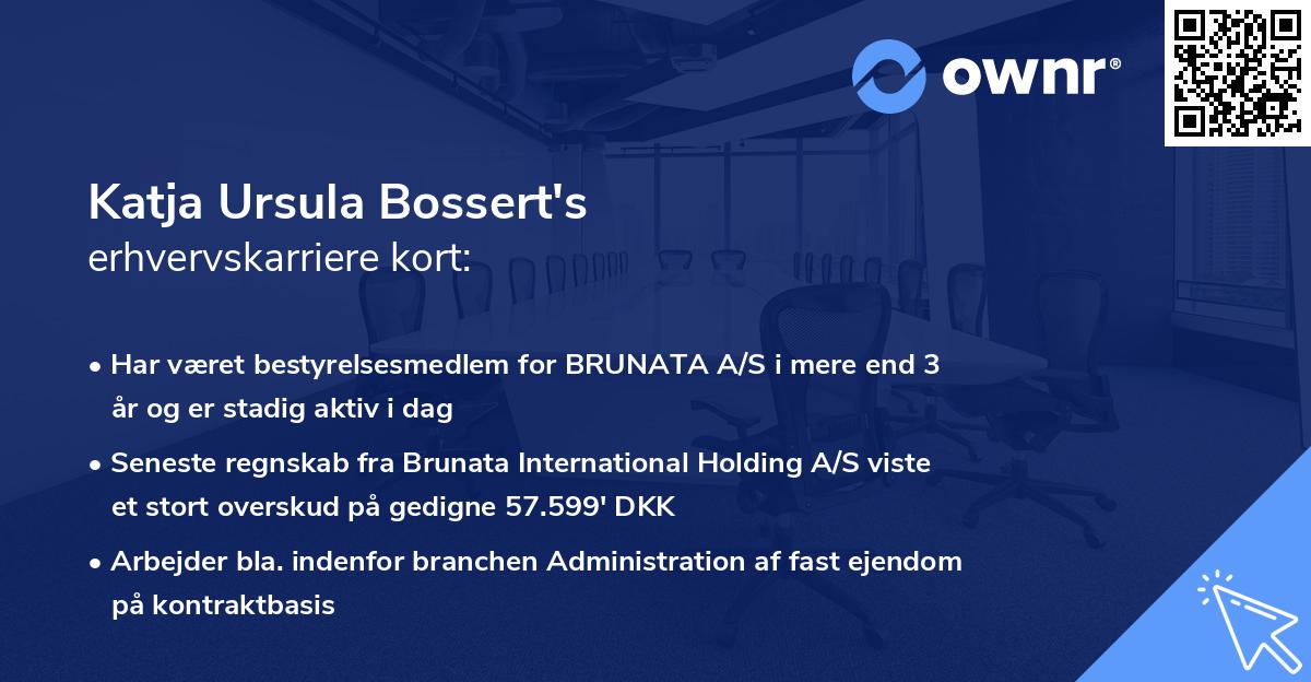 Katja Ursula Bossert's erhvervskarriere kort