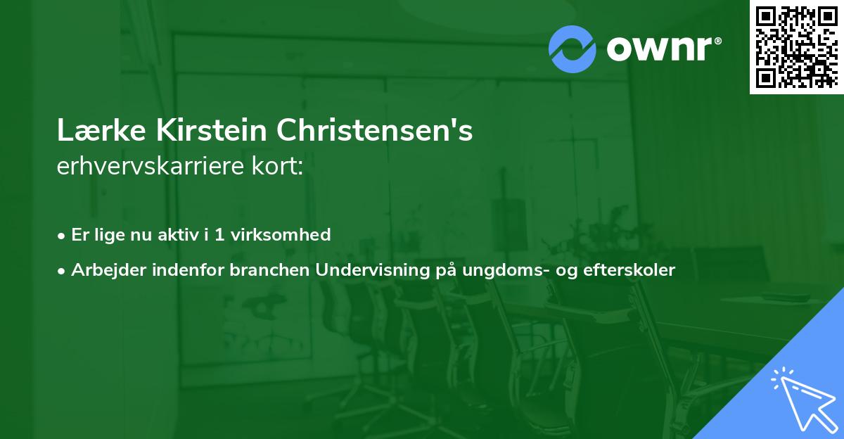 Lærke Kirstein Christensen's erhvervskarriere kort