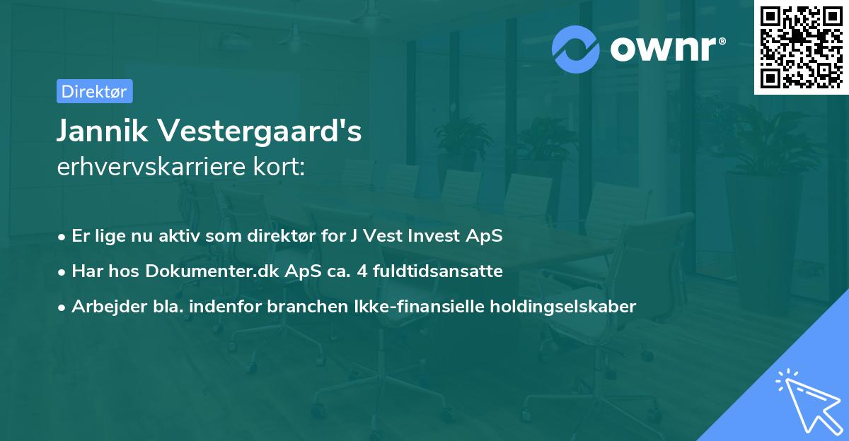 Jannik Vestergaard's erhvervskarriere kort