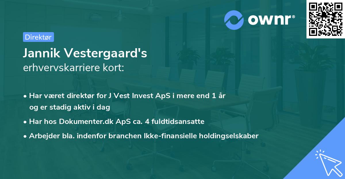 Jannik Vestergaard's erhvervskarriere kort