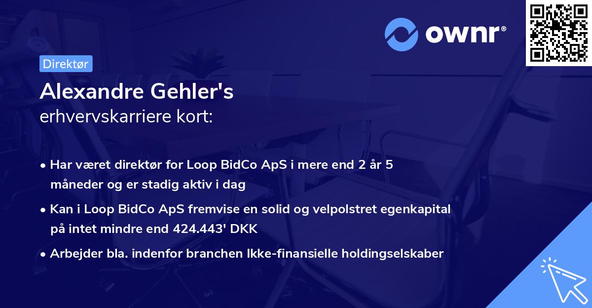 Alexandre Gehler's erhvervskarriere kort