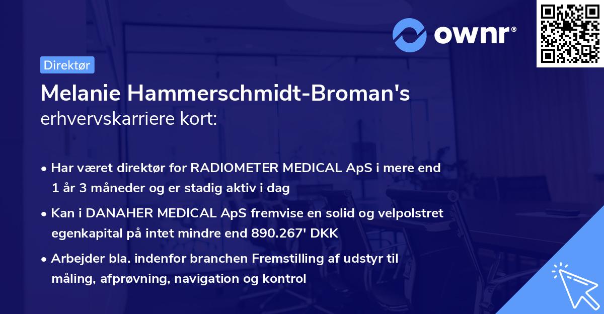 Melanie Hammerschmidt-Broman's erhvervskarriere kort