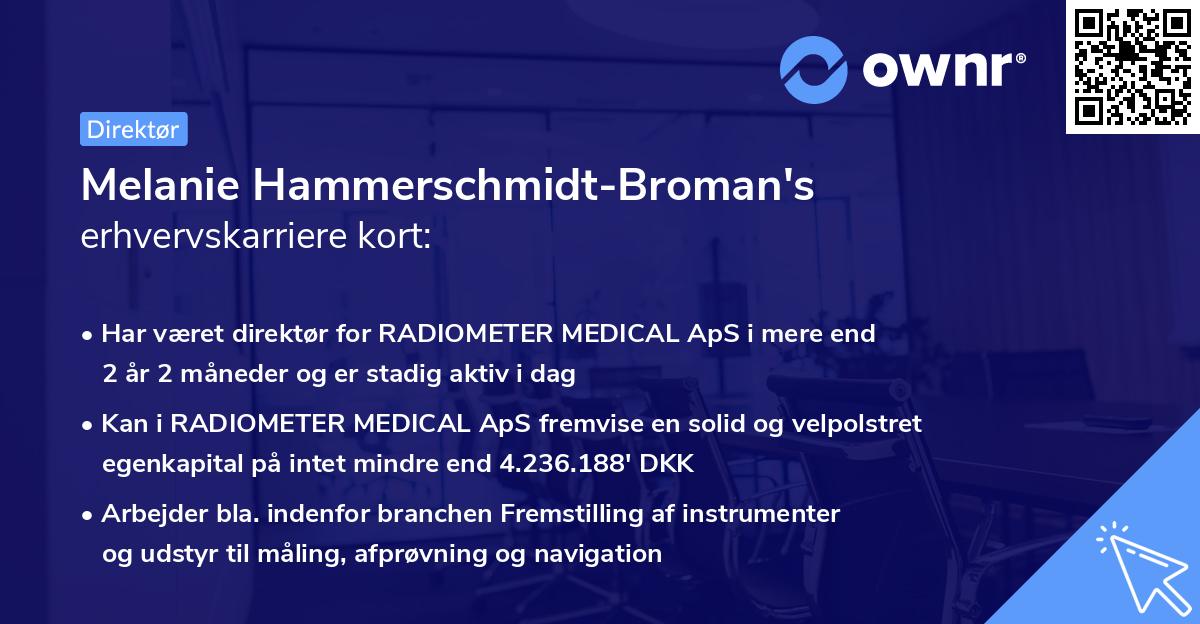 Melanie Hammerschmidt-Broman's erhvervskarriere kort