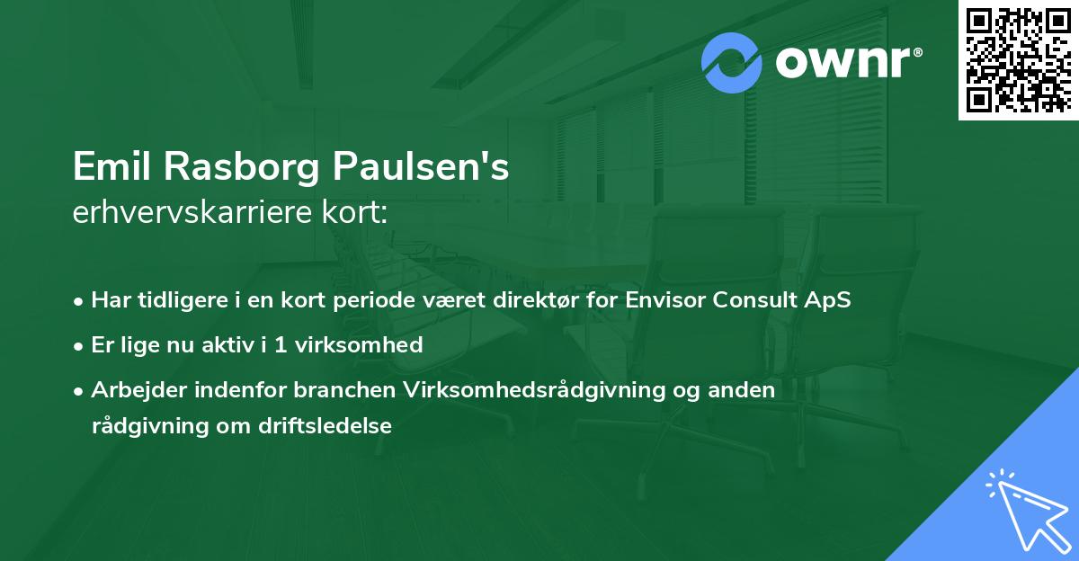 Emil Rasborg Paulsen's erhvervskarriere kort