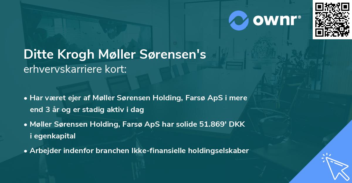 Ditte Krogh Møller Sørensen's erhvervskarriere kort