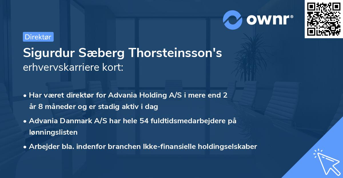 Sigurdur Sæberg Thorsteinsson's erhvervskarriere kort