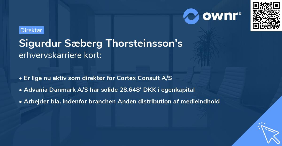 Sigurdur Sæberg Thorsteinsson's erhvervskarriere kort