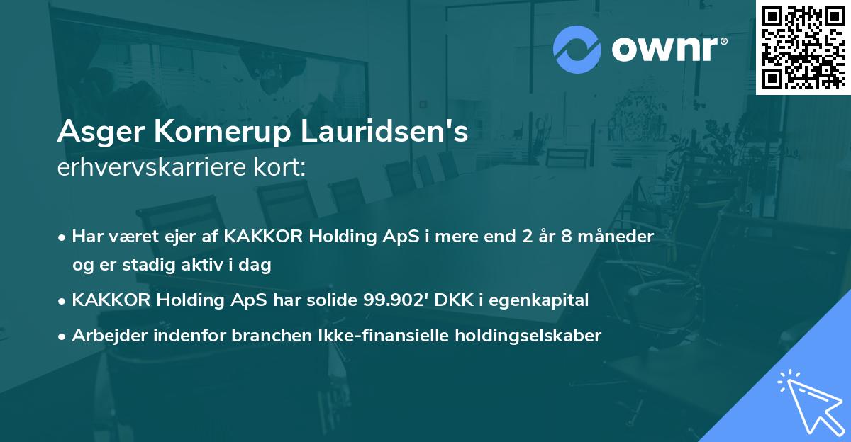 Asger Kornerup Lauridsen's erhvervskarriere kort