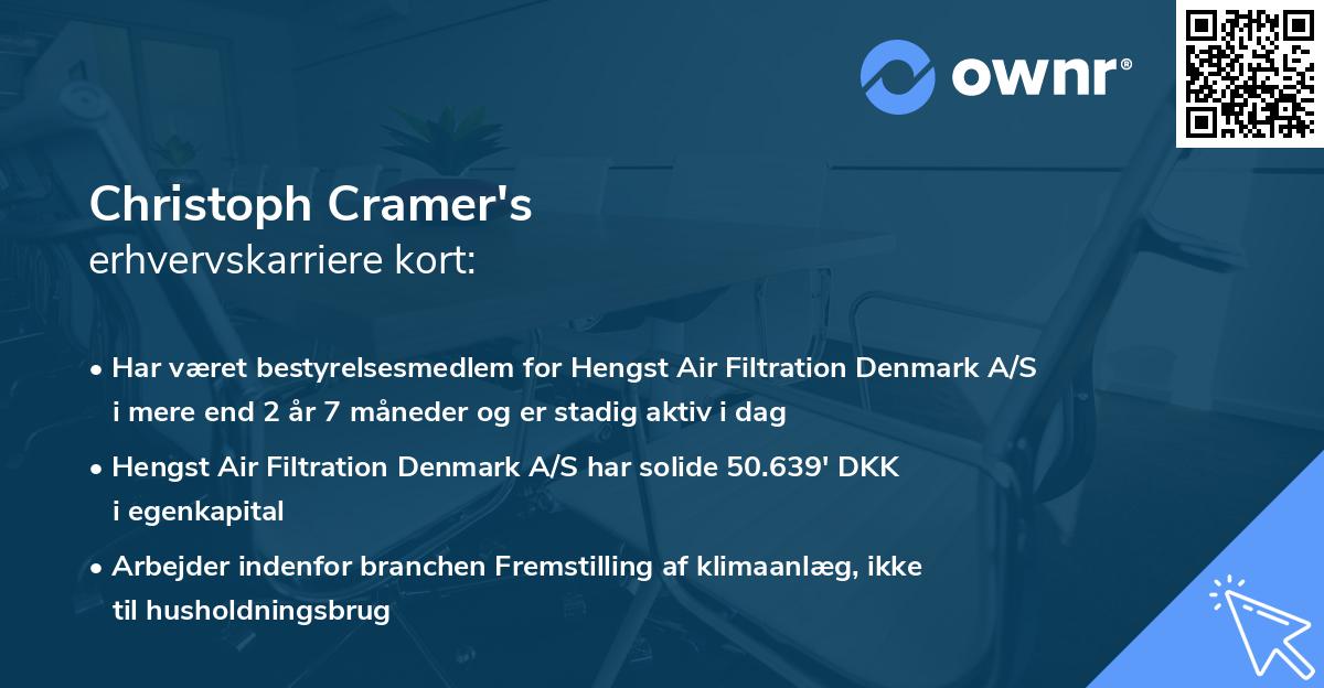 Christoph Cramer's erhvervskarriere kort