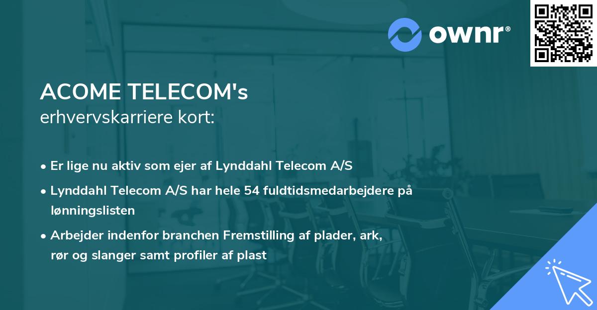 ACOME TELECOM's erhvervskarriere kort