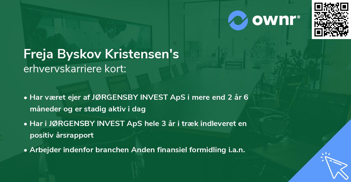 Freja Byskov Kristensen's erhvervskarriere kort