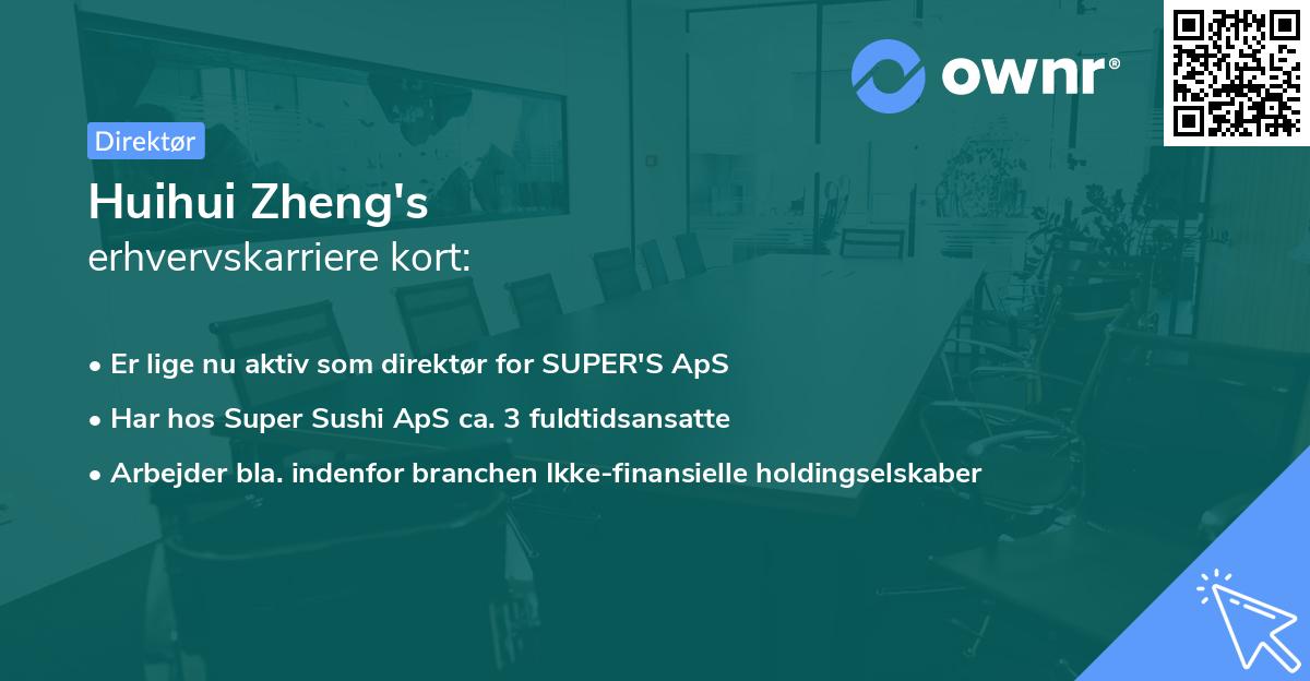 Huihui Zheng's erhvervskarriere kort