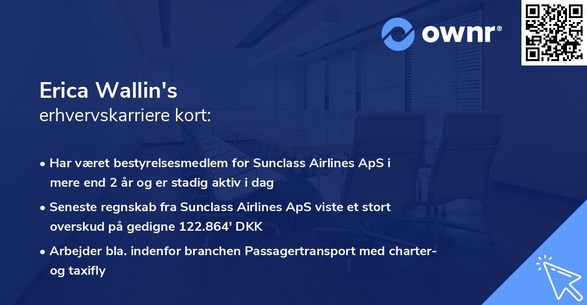 Erica Wallin's erhvervskarriere kort