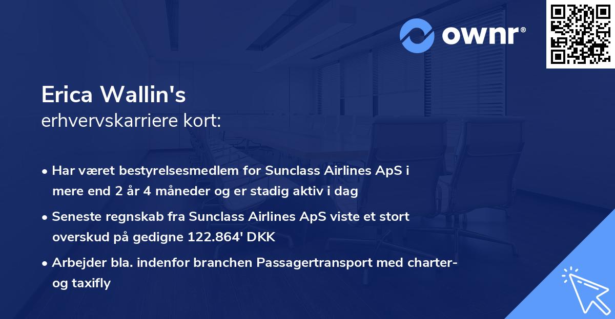 Erica Wallin's erhvervskarriere kort