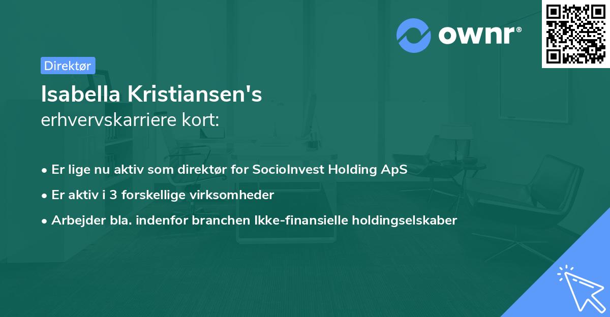 Isabella Kristiansen's erhvervskarriere kort
