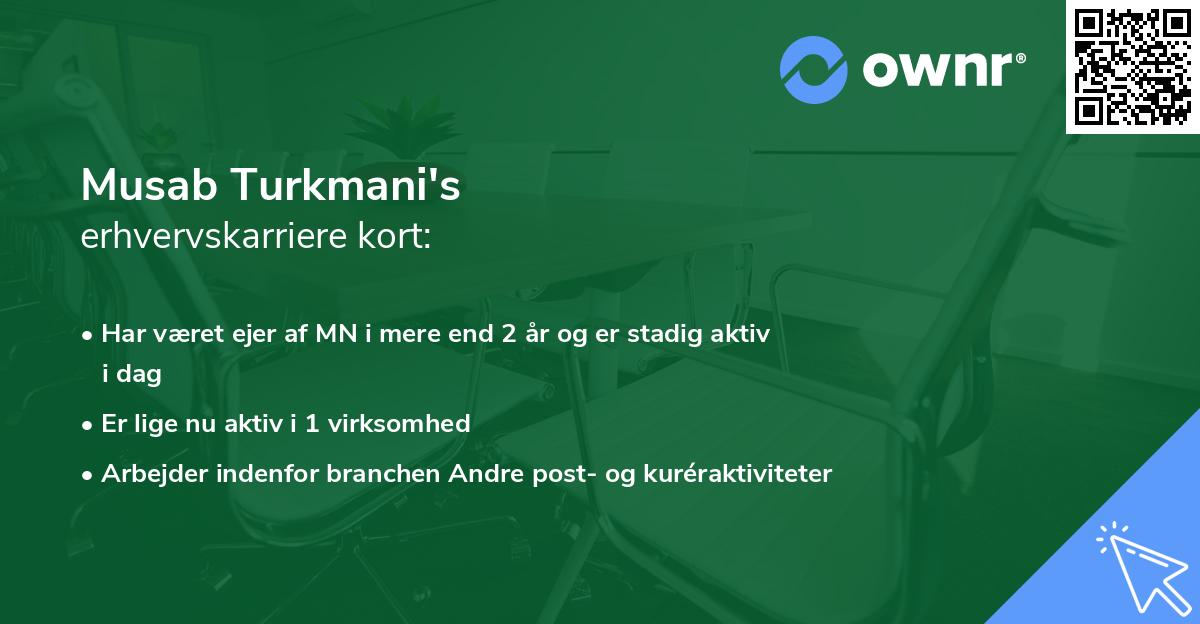 Musab Turkmani's erhvervskarriere kort