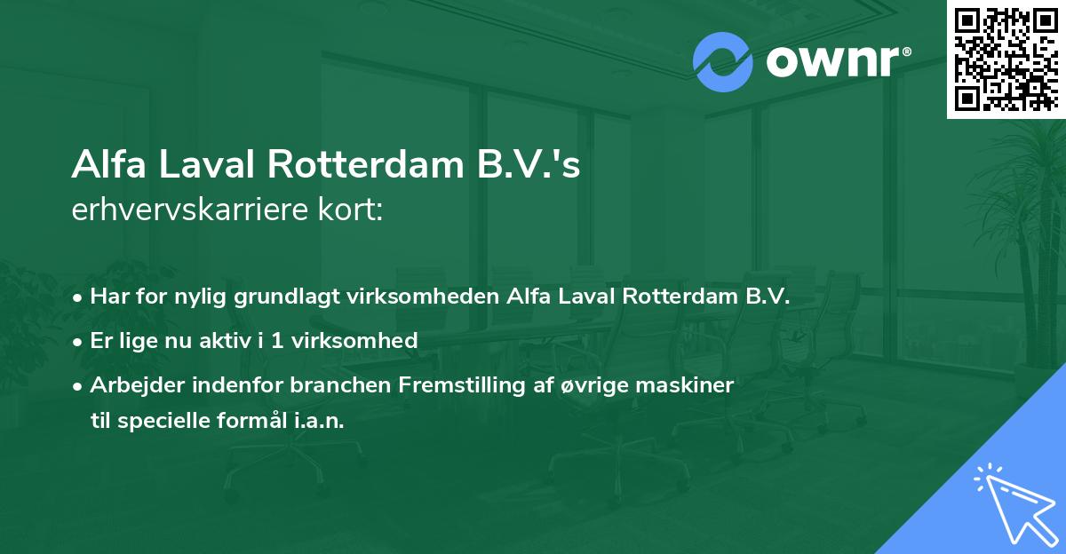 Alfa Laval Rotterdam B.V.'s erhvervskarriere kort