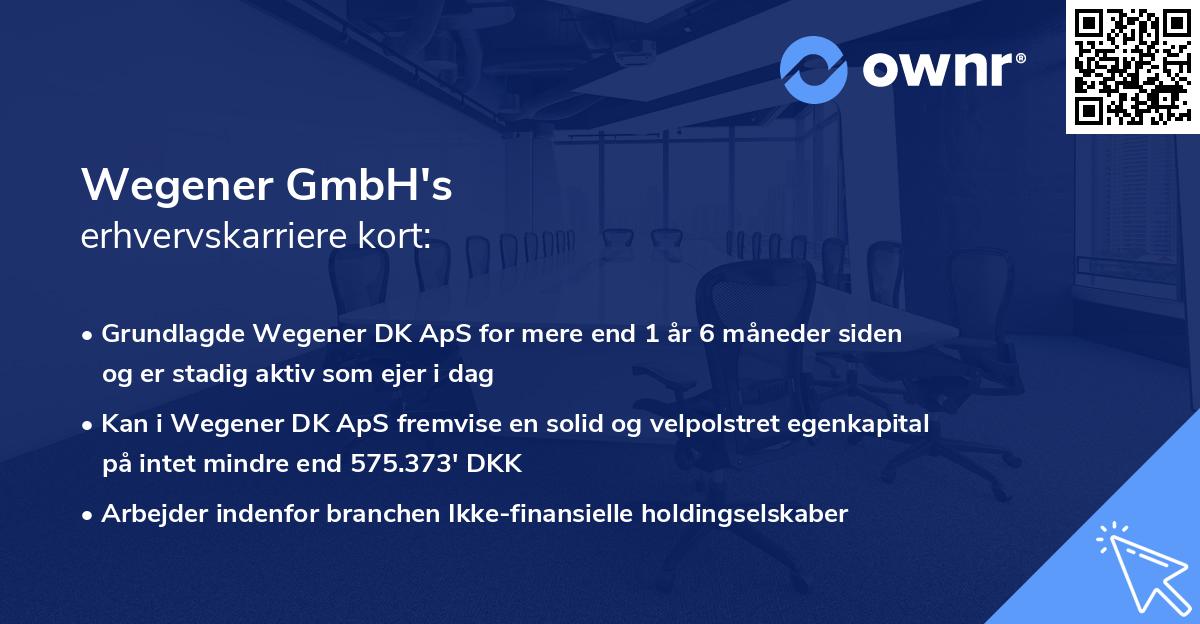 Wegener GmbH's erhvervskarriere kort