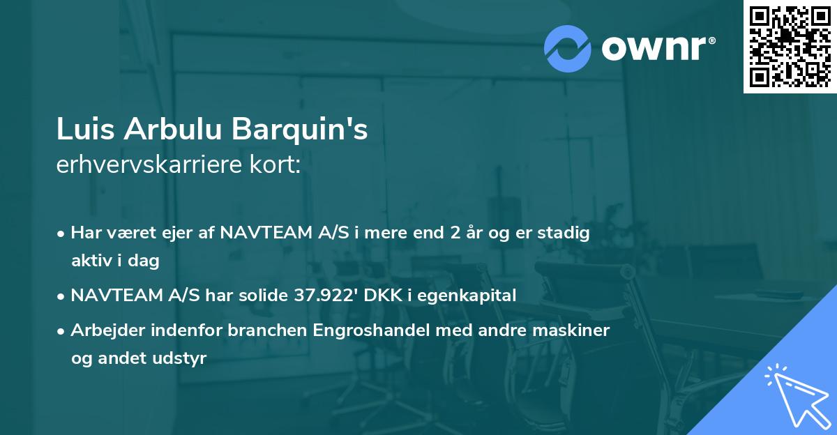 Luis Arbulu Barquin's erhvervskarriere kort