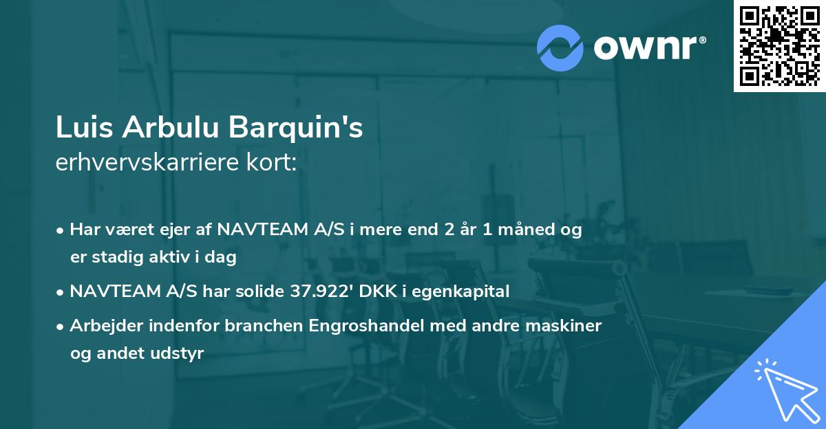Luis Arbulu Barquin's erhvervskarriere kort