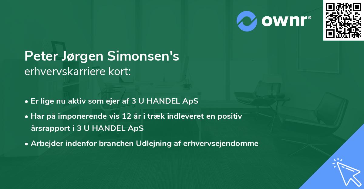 Peter Jørgen Simonsen's erhvervskarriere kort