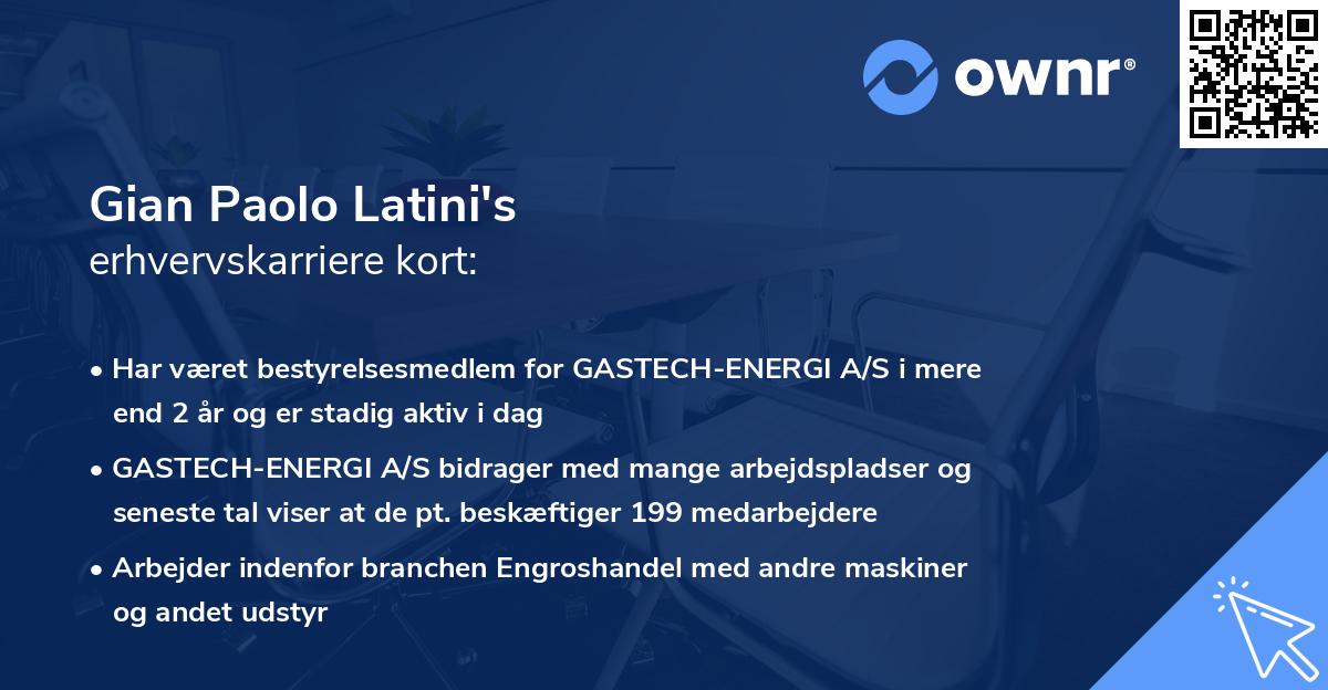 Gian Paolo Latini's erhvervskarriere kort