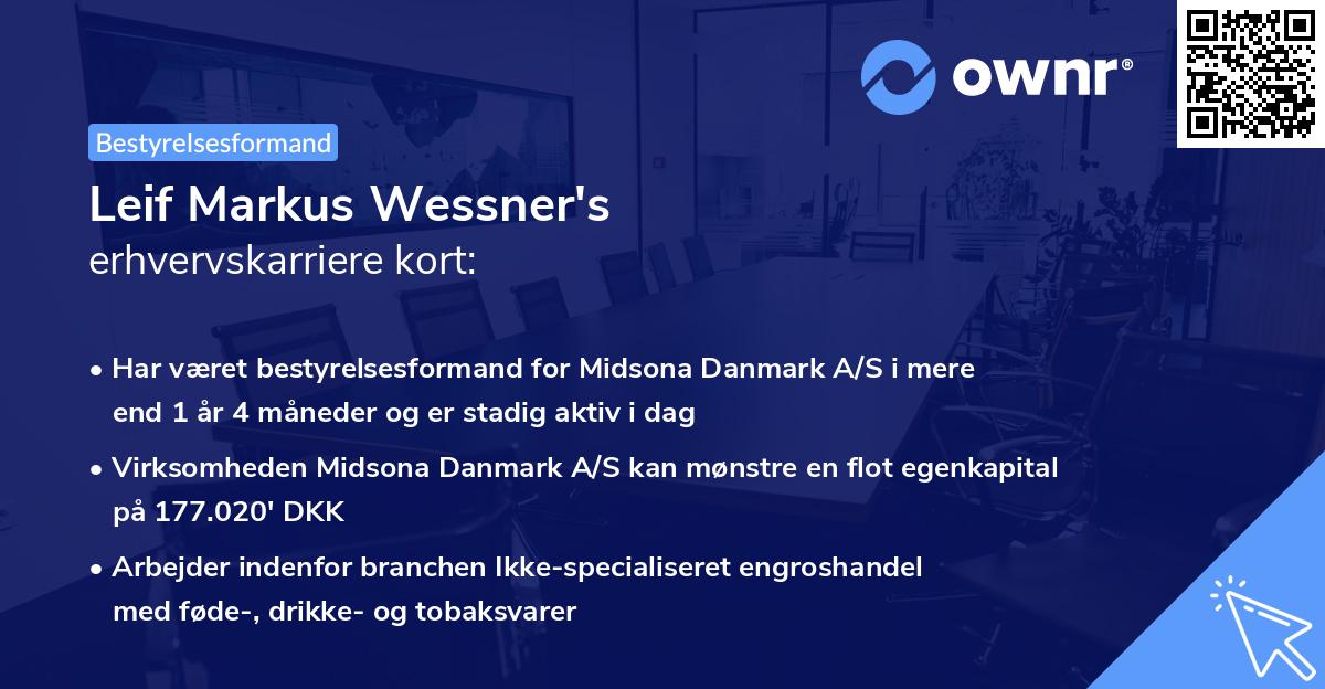 Leif Markus Wessner's erhvervskarriere kort