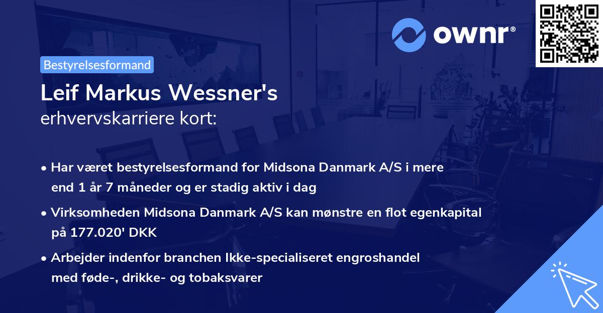 Leif Markus Wessner's erhvervskarriere kort