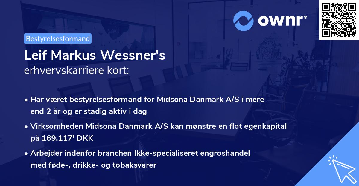 Leif Markus Wessner's erhvervskarriere kort