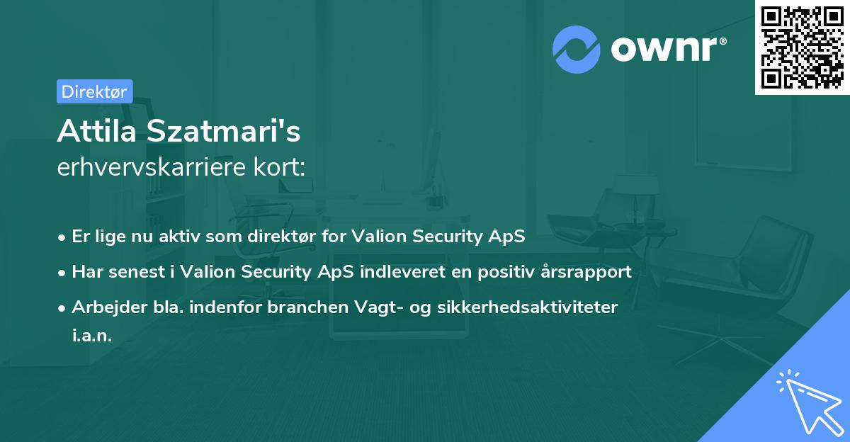 Attila Szatmari's erhvervskarriere kort