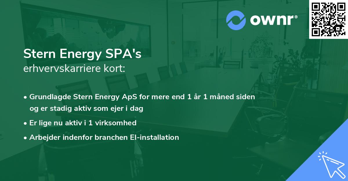 Stern Energy SPA's erhvervskarriere kort