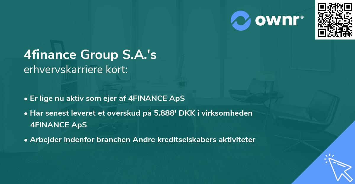 4finance Group S.A.'s erhvervskarriere kort