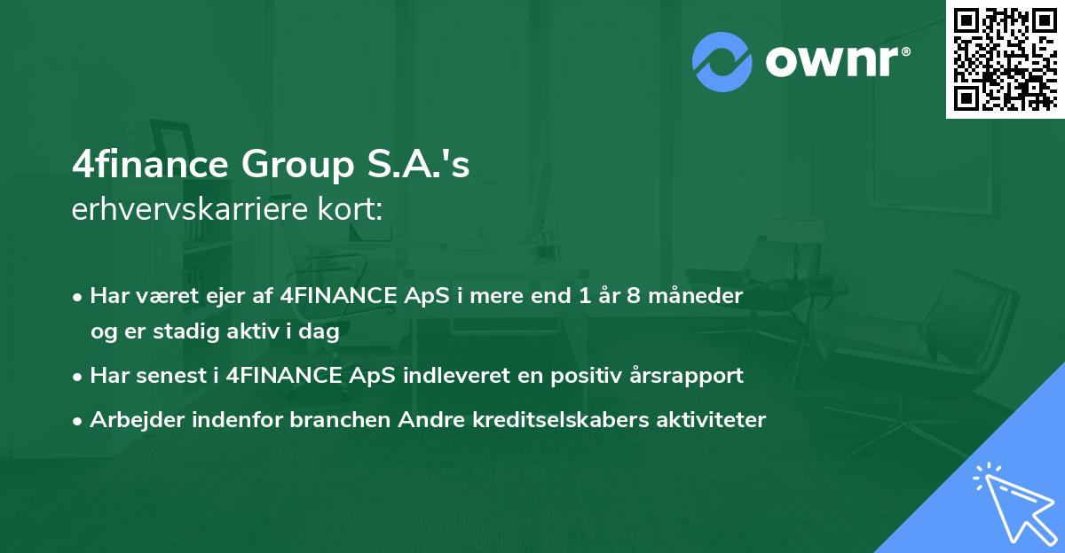 4finance Group S.A.'s erhvervskarriere kort