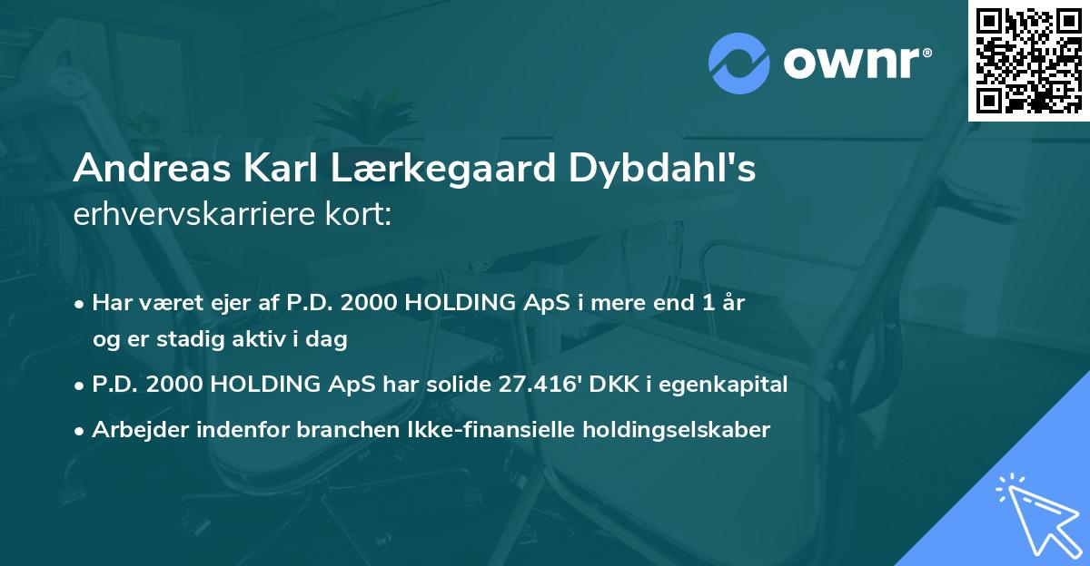 Andreas Karl Lærkegaard Dybdahl's erhvervskarriere kort