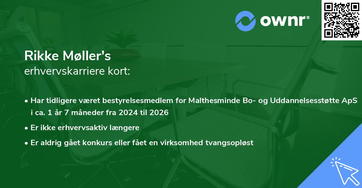 Rikke Møller's erhvervskarriere kort