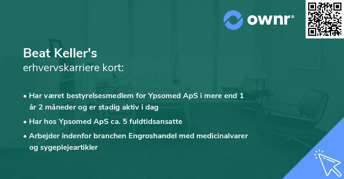 Beat Keller's erhvervskarriere kort