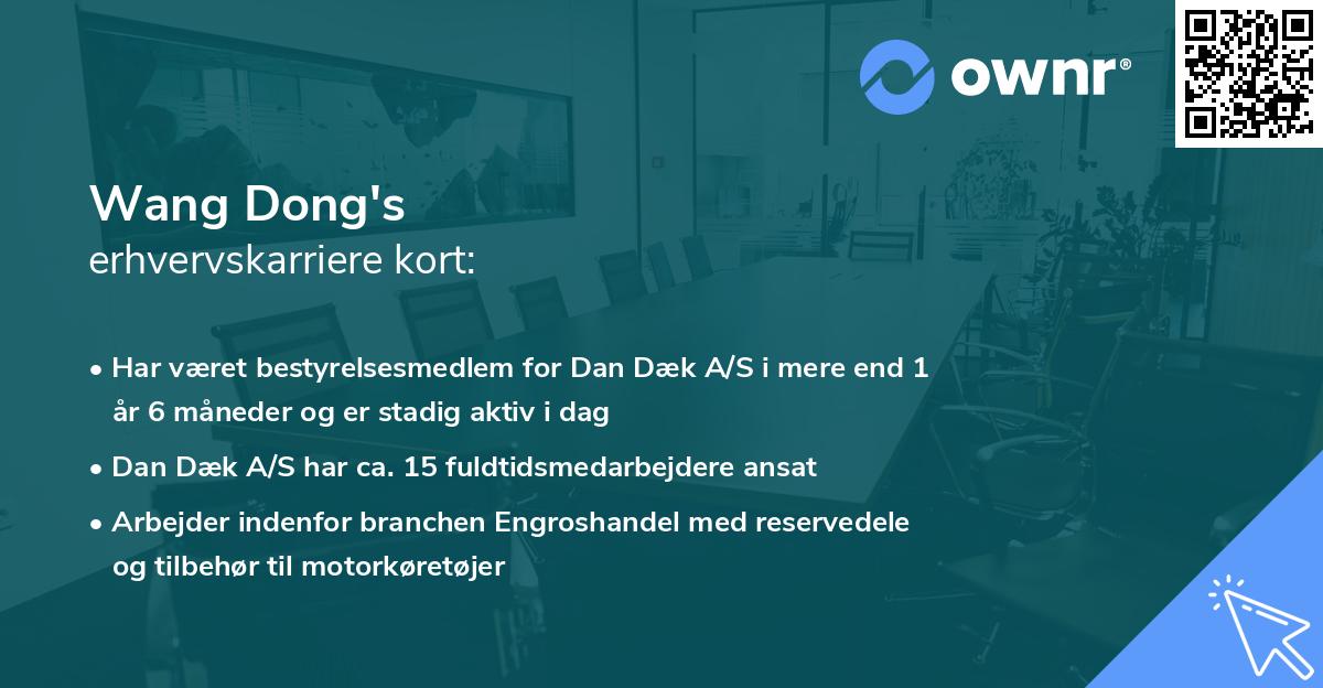 Wang Dong's erhvervskarriere kort