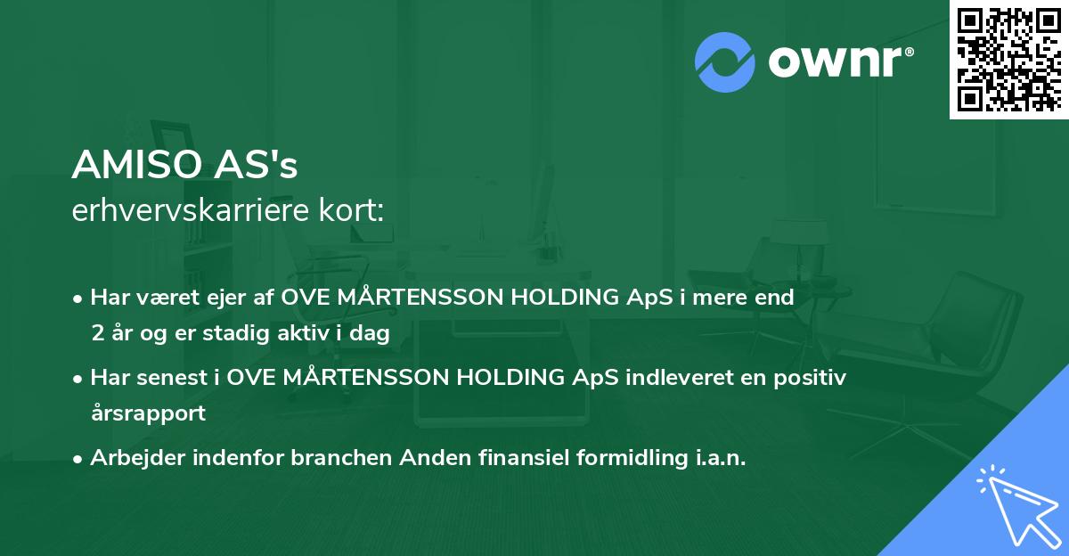 AMISO AS's erhvervskarriere kort