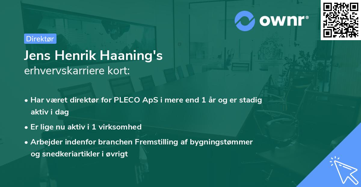 Jens Henrik Haaning's erhvervskarriere kort