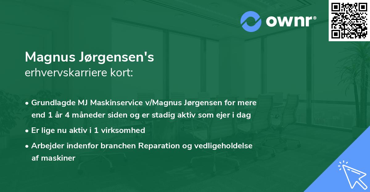Magnus Jørgensen's erhvervskarriere kort