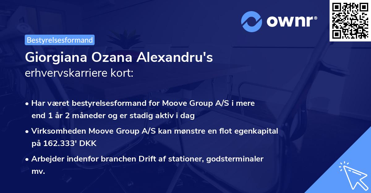 Giorgiana Ozana Alexandru's erhvervskarriere kort