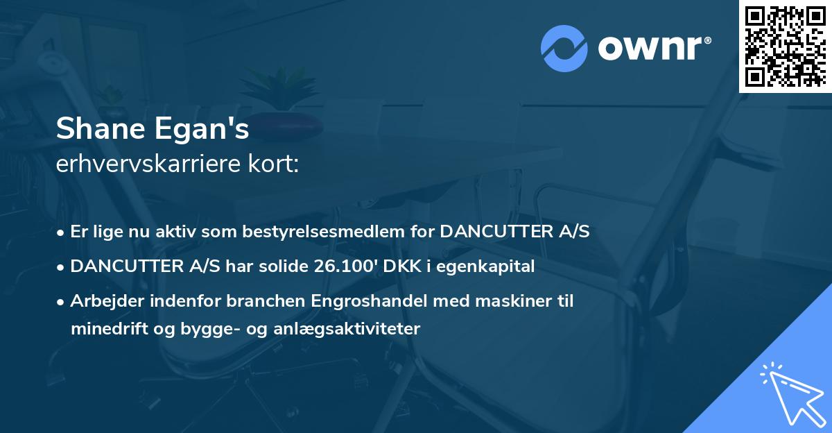 Shane Egan's erhvervskarriere kort