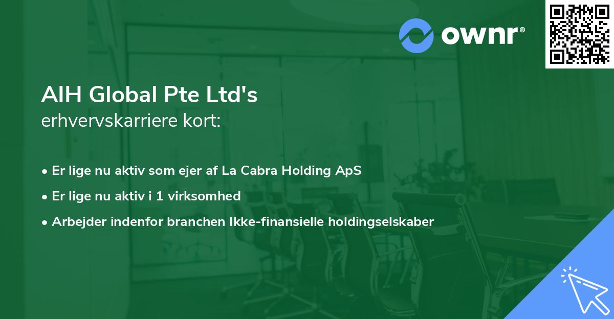 AIH Global Pte Ltd's erhvervskarriere kort