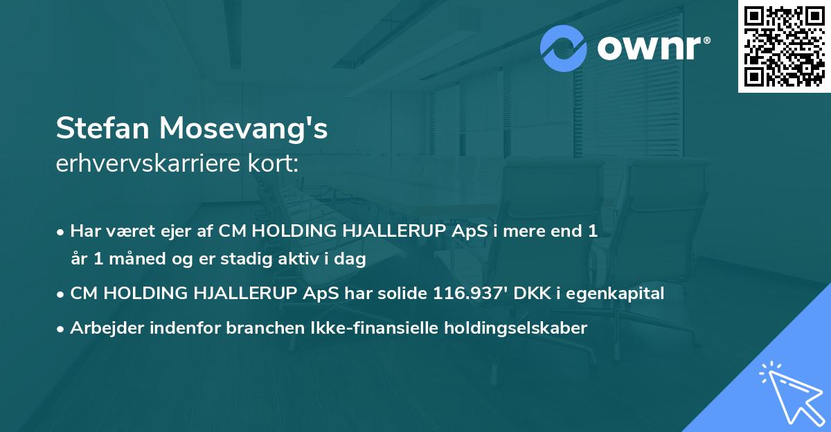 Stefan Mosevang's erhvervskarriere kort