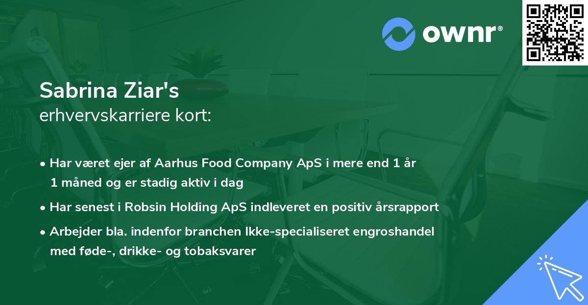 Sabrina Ziar's erhvervskarriere kort